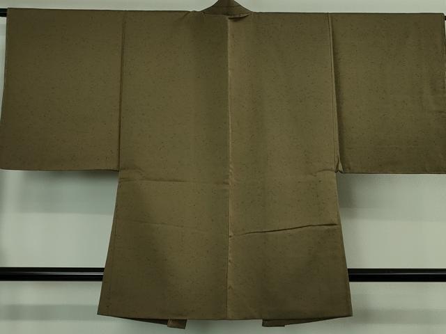 平和屋着物∞極上 男性 長羽織 髭紬 肥後煤竹色 逸品 未使用 DZAB3529kh6