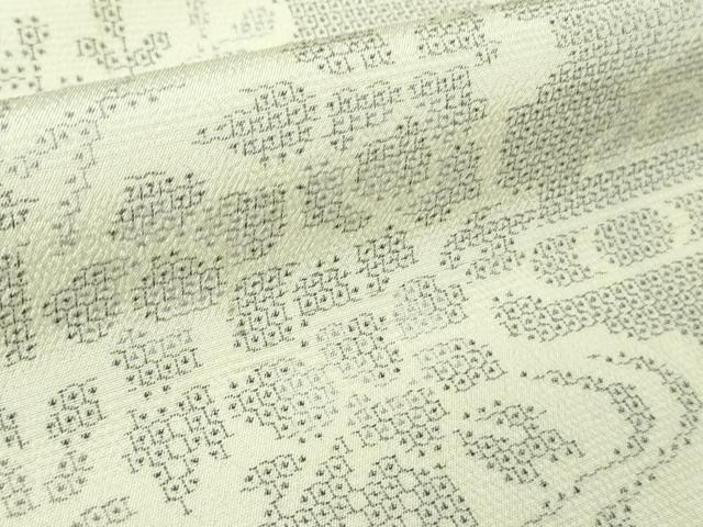 平和屋着物●極上 本塩沢 110亀甲 風景花文 逸品 DZAB3532kh6