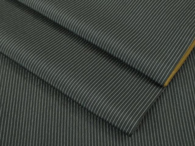 平和屋着物●極上 お召 縞 褐色×霞色 逸品 DZAB3533kh6