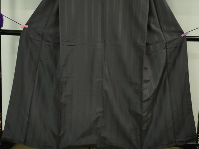 平和屋着物●極上 献上紬 博多織 青褐色地 逸品 DZAB3535kh6