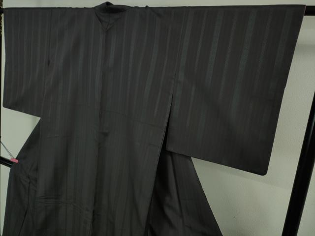 平和屋着物●極上 献上紬 博多織 青褐色地 逸品 DZAB3535kh6