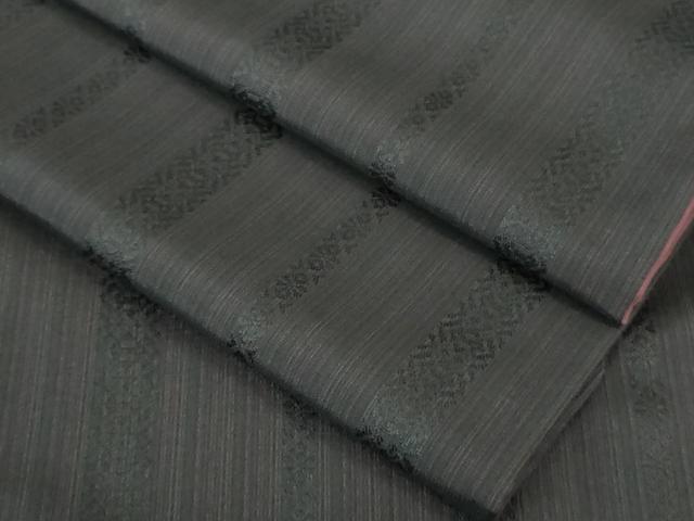 平和屋着物●極上 献上紬 博多織 青褐色地 逸品 DZAB3535kh6
