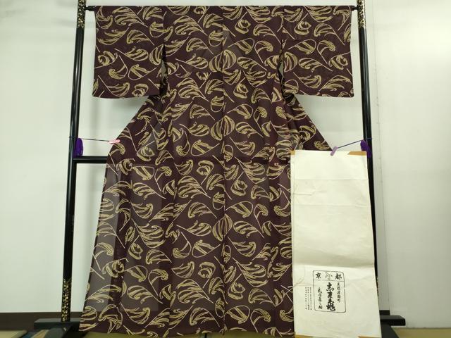平和屋本店*極上 夏物 銀座 志ま亀 小紋 絽 紫紺色地 たとう紙付き 逸品 DZAB3542kh6