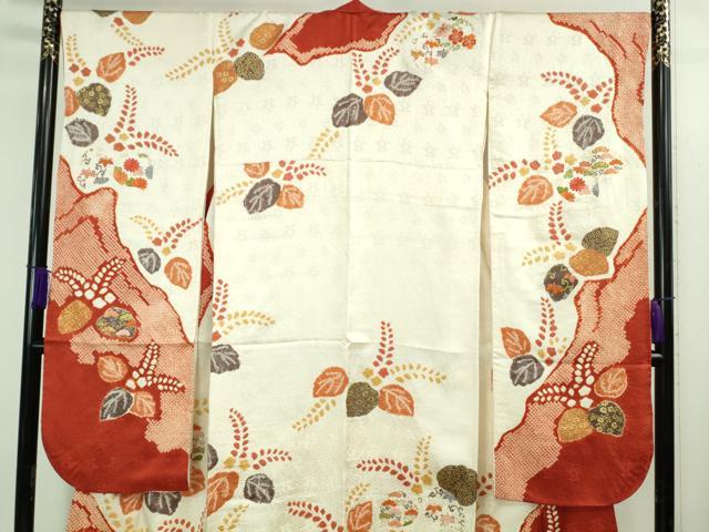 平和屋本店●極上 創業460年・千總 振袖 刺繍 絞り 桐花吉祥文 金彩 逸品 DZAB3550kh6