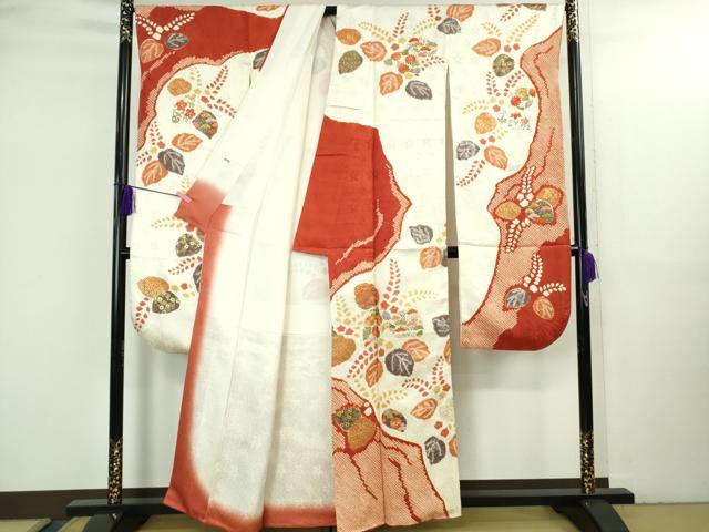 平和屋本店●極上 創業460年・千總 振袖 刺繍 絞り 桐花吉祥文 金彩 逸品 DZAB3550kh6