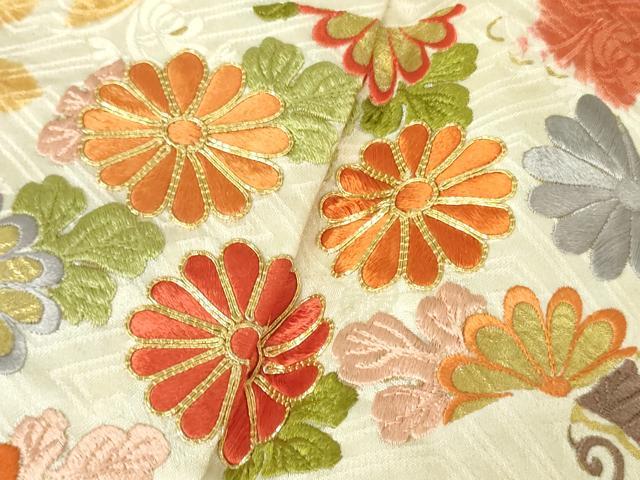 平和屋本店●極上 創業460年・千總 振袖 刺繍 絞り 桐花吉祥文 金彩 逸品 DZAB3550kh6