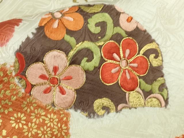 平和屋本店●極上 創業460年・千總 振袖 刺繍 絞り 桐花吉祥文 金彩 逸品 DZAB3550kh6