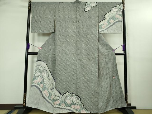平和屋本店●極上 名門 藤娘きぬたや・総絞り 訪問着 樹林文 落款有り 逸品 DZAB3559kh6