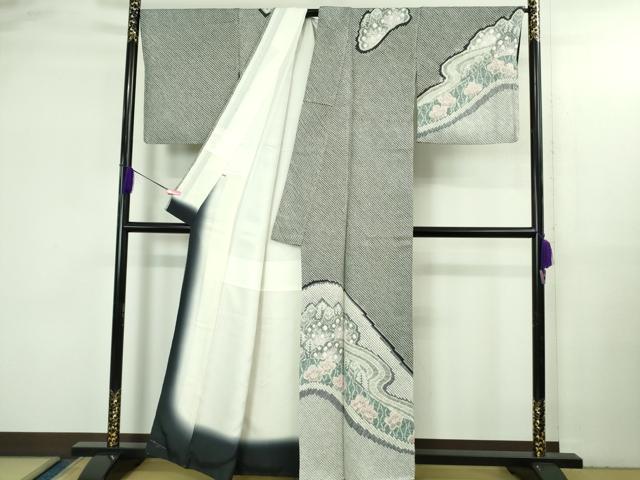 平和屋本店●極上 名門 藤娘きぬたや・総絞り 訪問着 樹林文 落款有り 逸品 DZAB3559kh6