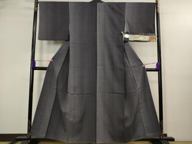 平和屋本店●極上 本場結城紬 重要無形文化財 間道 証紙付き 逸品 未使用 DZAB3593kh6