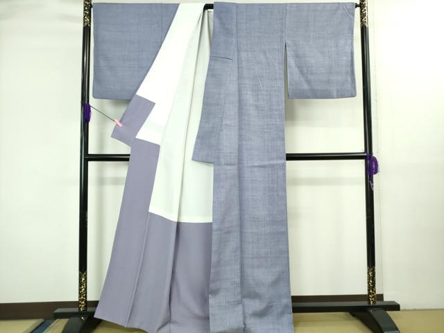 平和屋本店●極上 浦野理一 経節紬 色無地 紅掛花色 逸品 DZAB3594kh6
