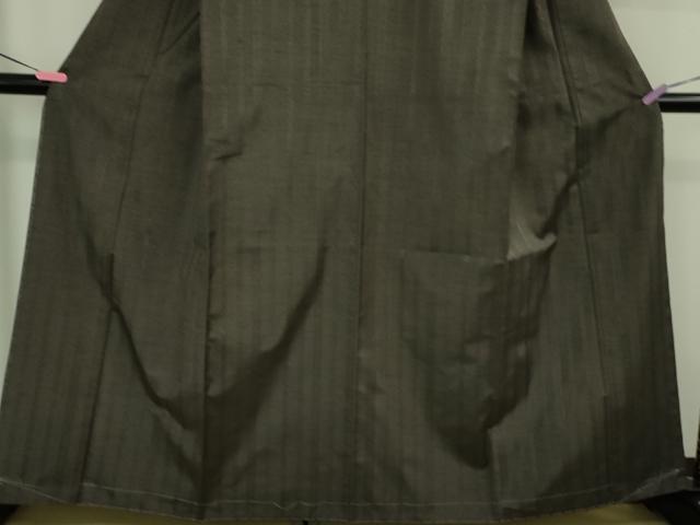 平和屋本店●極上 1897年創業 名門岡野 本場筑前博多織 千年工房 黒田紬 憲法黒茶色地 博多金ラベル 証紙付き 逸品 未使用 DZAB3598kh6