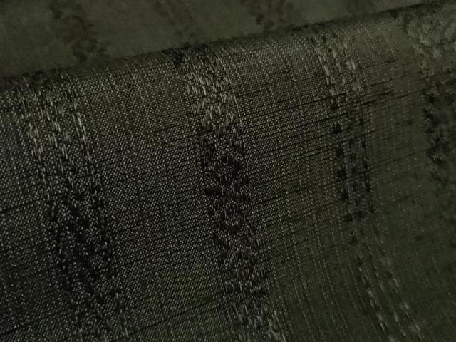平和屋本店●極上 1897年創業 名門岡野 本場筑前博多織 千年工房 黒田紬 憲法黒茶色地 博多金ラベル 証紙付き 逸品 未使用 DZAB3598kh6