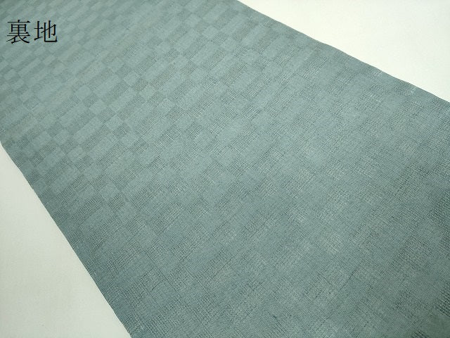 平和屋本店*極上 夏物 竺仙 九寸名古屋帯 型染 紫陽花 麻 逸品 DZAB3610kh6