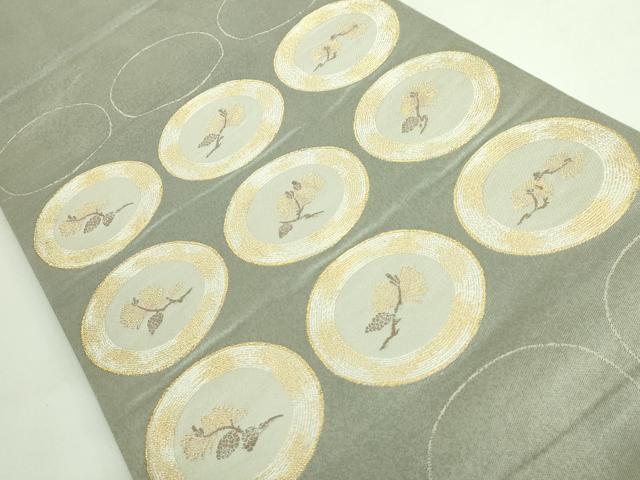 平和屋着物●極上 西陣の名門 加納幸謹製 六通柄袋帯 松ぼっくり 金糸 逸品 DZAB3667kh6