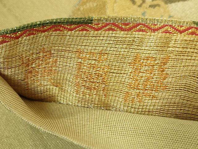 平和屋着物●極上 創業280年 誉田屋源兵衛 六通柄袋帯 楼蘭織 変わり市松 金糸 逸品 DZAB3686kh6