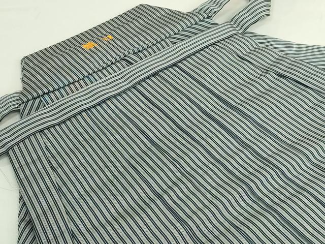 平和屋本店●極上 男性 人間国宝 甲田綏郎 精好仙台平 馬乗り袴 縞 逸品 DZAB3690kh6