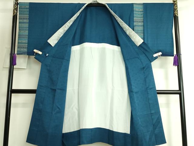平和屋着物●上質な長襦袢 無双仕立て 京友禅 藍色 反端付き 逸品 DZAB3699kh6
