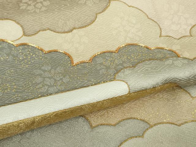 平和屋本店●極上 皇室献上作家 藤井寛 色留袖 駒刺繍 雲重ねエ霞 薄桜色地 金彩 逸品 DZAB3703kh6