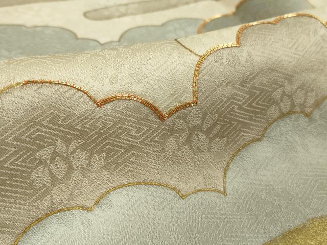 平和屋本店●極上 皇室献上作家 藤井寛 色留袖 駒刺繍 雲重ねエ霞 薄桜色地 金彩 逸品 DZAB3703kh6