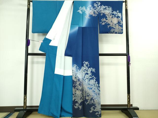 平和屋本店●極上 金彩友禅 卓越技能者・名工・和田光正 訪問着 更紗花文 暈し染め 金銀彩 逸品 DZAB3712kh6