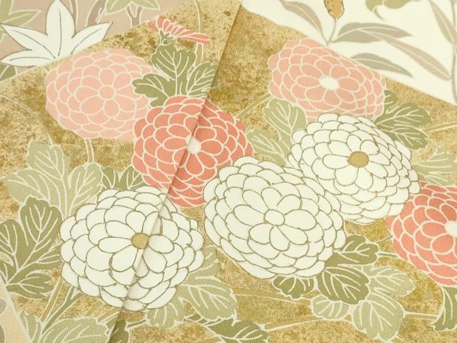 平和屋本店●極上 訪問着 切嵌 四季花文 肌色地 金彩 ますいわ屋扱い 逸品 DZAB3719kh6