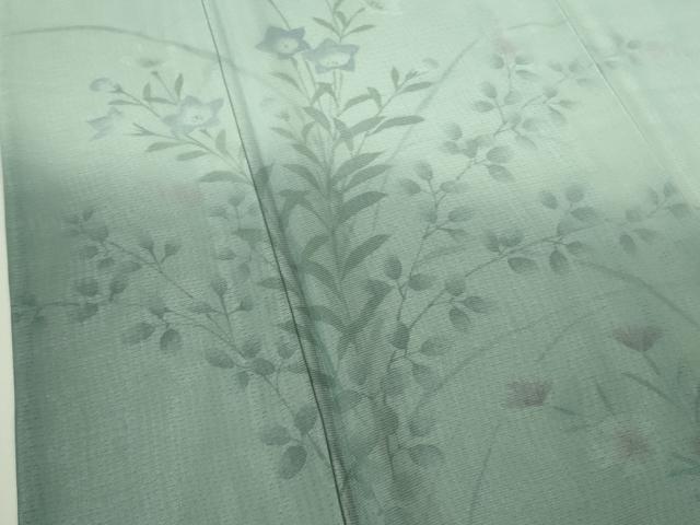 平和屋本店▽極上 訪問着 無双 紗袷 紗×絽 手描き 秋草文 暈し染め 逸品 DZAB3725kh6
