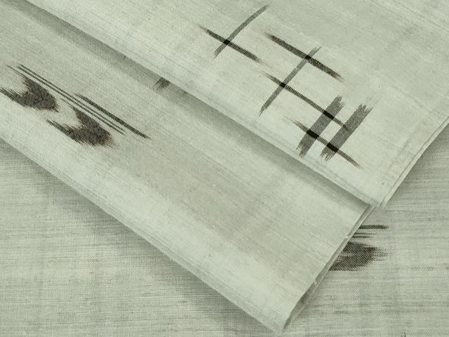 平和屋本店▽希少 重要無形文化財 本場久米島紬 単衣 ゆうな染 手織 逸品 DZAB3737kh6