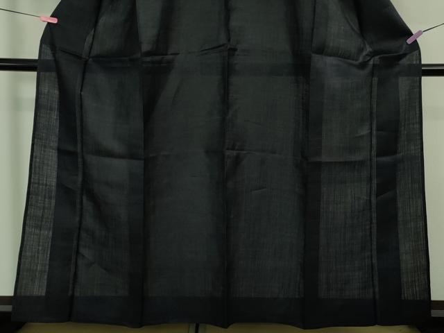 平和屋本店*極上 夏物 重要無形文化財 本場宮古上布 苧麻 無地 濃鉄紺色 たとう紙付き 逸品 DZAB3750kh6