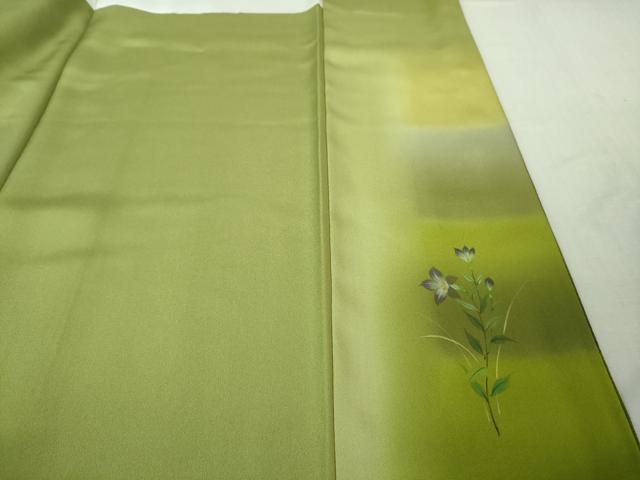 平和屋着物●極上 染色工芸作家 眉山 訪問着 市松 暈し染め 反端付き 逸品 DZAB3793kh6
