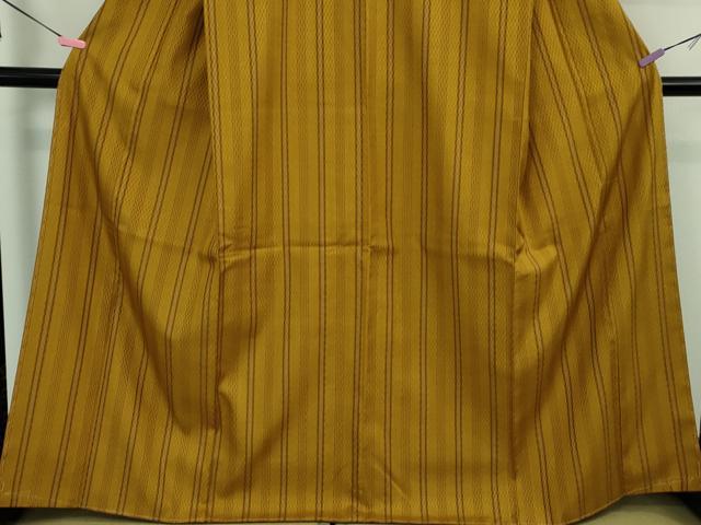 平和屋本店●極上 山下八百子 本場黄八丈 紬 市松綾織 縞 逸品 未使用 DZAB3801kh6