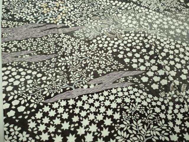 平和屋本店●極上 訪問着 東雲絞り 相良刺繍 草花文 暈し染め 金糸 銀通し地 ロング丈 逸品 未使用 DZAB3814kh6