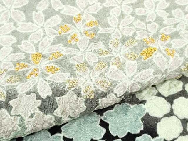 平和屋本店●極上 訪問着 東雲絞り 相良刺繍 流水笹花文 暈し染め 金糸 銀通し地 ロング丈 逸品 未使用 DZAB3815kh6