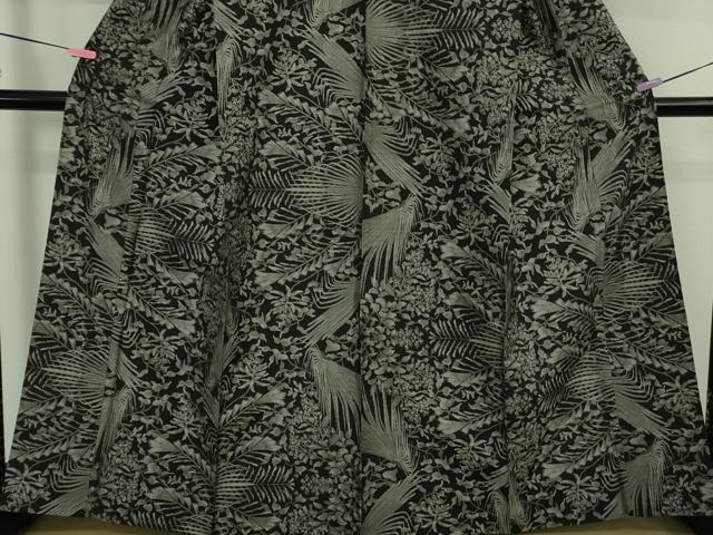 平和屋本店▽極上 本場大島紬 単衣 12マルキ 草葉花文 ますいわ屋扱い 逸品 DZAB3825kh6