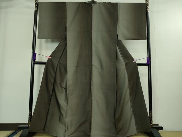 平和屋着物●極上 西陣 とみや織物謹製 お召 間道 逸品 DZAB3830kh6
