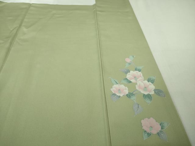 平和屋本店●極上 訪問着 友禅 草花文 夏虫色地 暈し染め 金彩 ロング丈 逸品 未使用 DZAB3833kh6