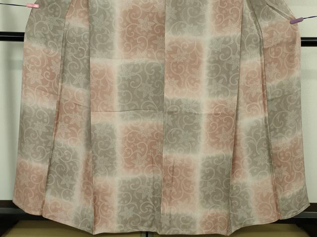 平和屋着物▽極上 小紋 単衣 花唐草文 暈し染め 逸品 DZAB3851kh6
