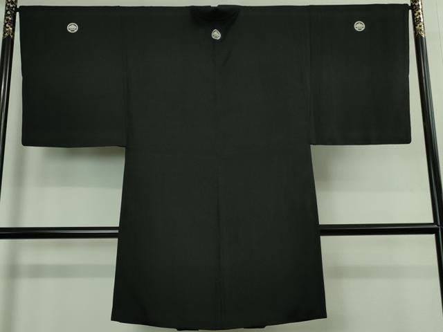 平和屋着物∞極上 男性 紋付き長羽織 羽裏・白馬 逸品 DZAB3853kh6