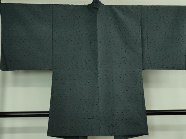 平和屋着物∞極上 男性 長羽織 髭紬 鉄御納戸色地 逸品 DZAB3855kh6