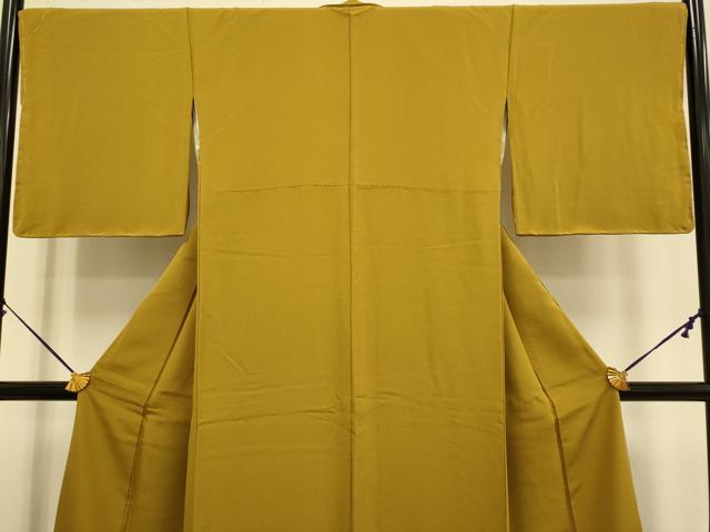 平和屋着物●極上 色無地 濃い山吹色 逸品 未使用 DZAB3867kh6