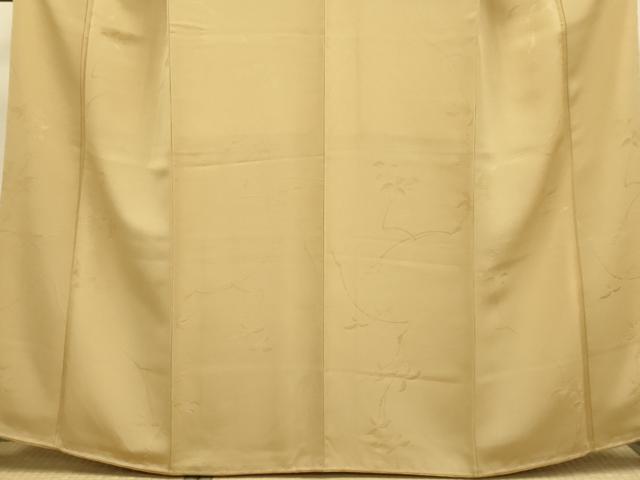 平和屋着物●極上 色無地 枝葉地紋 杏色 やまと誂製 逸品 未使用 DZAB3872kh6