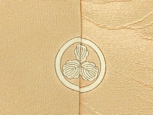 平和屋着物●極上 色無地 立波花地紋 濃い洒落柿色 逸品 未使用 DZAB3876kh6