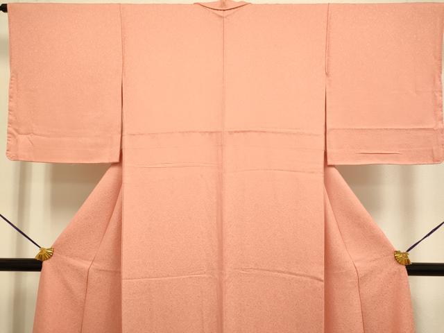 平和屋着物●極上 色無地 花唐草地紋 曙色 逸品 未使用 DZAB3877kh6