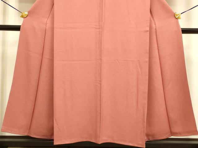 平和屋着物●極上 色無地 霞地紋 濃い銀朱色 逸品 未使用 DZAB3879kh6