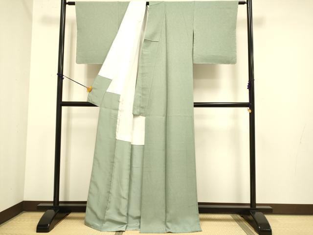 平和屋着物●極上 色無地 利休鼠色 逸品 未使用 DZAB3887kh6