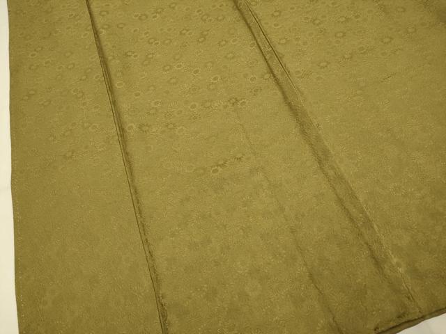 平和屋着物●極上 色無地 花尽くし地紋 濃い路考茶色 逸品 DZAB3897kh6