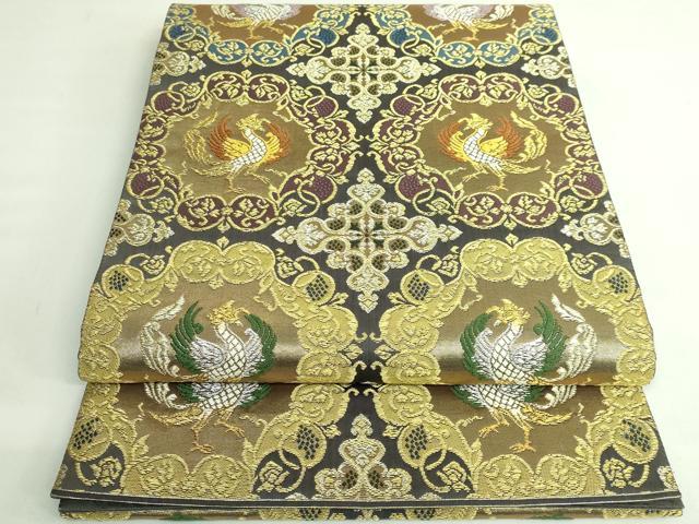 平和屋着物●極上 皇室・伊勢神宮御用 御御帯 山口美術織物 山口弘躬 太鼓柄袋帯 唐織 正倉院天平文 金銀糸 逸品 DZAB3901kh6