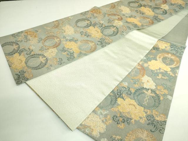 平和屋着物●極上 紋屋井関 御寮織 六通柄袋帯 花唐草 金銀糸 逸品 DZAB3913kh6