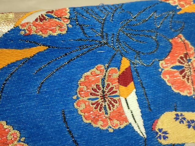 平和屋着物●極上 龍村美術織物 たつむら 太鼓柄 本袋帯 冊子蒔絵文 金糸 白橡色地 逸品 DZAB3916kh6