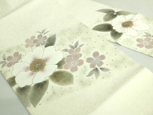 平和屋着物●希少 清次郎 手描き 九寸名古屋帯 舞花文 金彩 逸品 DZAB3929kh6